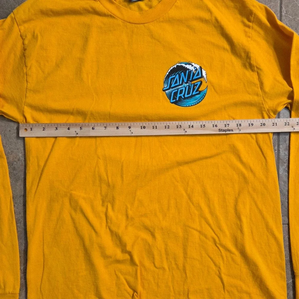 Santa Cruz Skateboards Mens Yellow Wave Logo Long Sleeve Graphic T-Shirt L - Picture 4 of 7